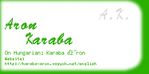 aron karaba business card